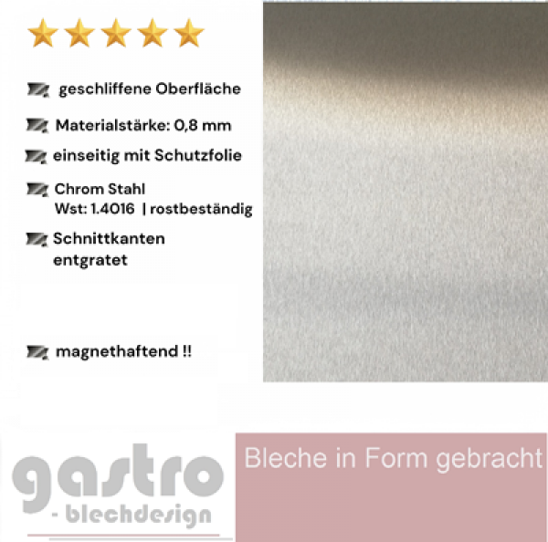Edelstahlblech K240 geschliffen VA